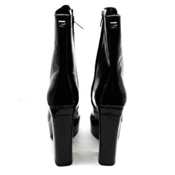 Guess Womens Black 1-1/2 Platform Cushioned Logo Byra Square Toe Block Heel Zip- - Picture 8 of 8